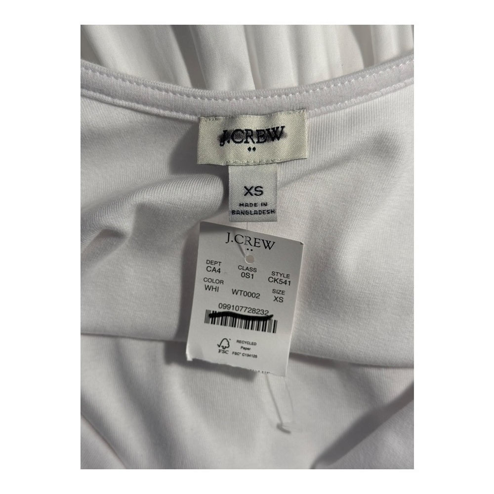 J. Crew White Tank‎ Dress Tiered Knit Mixy Midi Casual Women's XS NWT - Picture 4 of 6